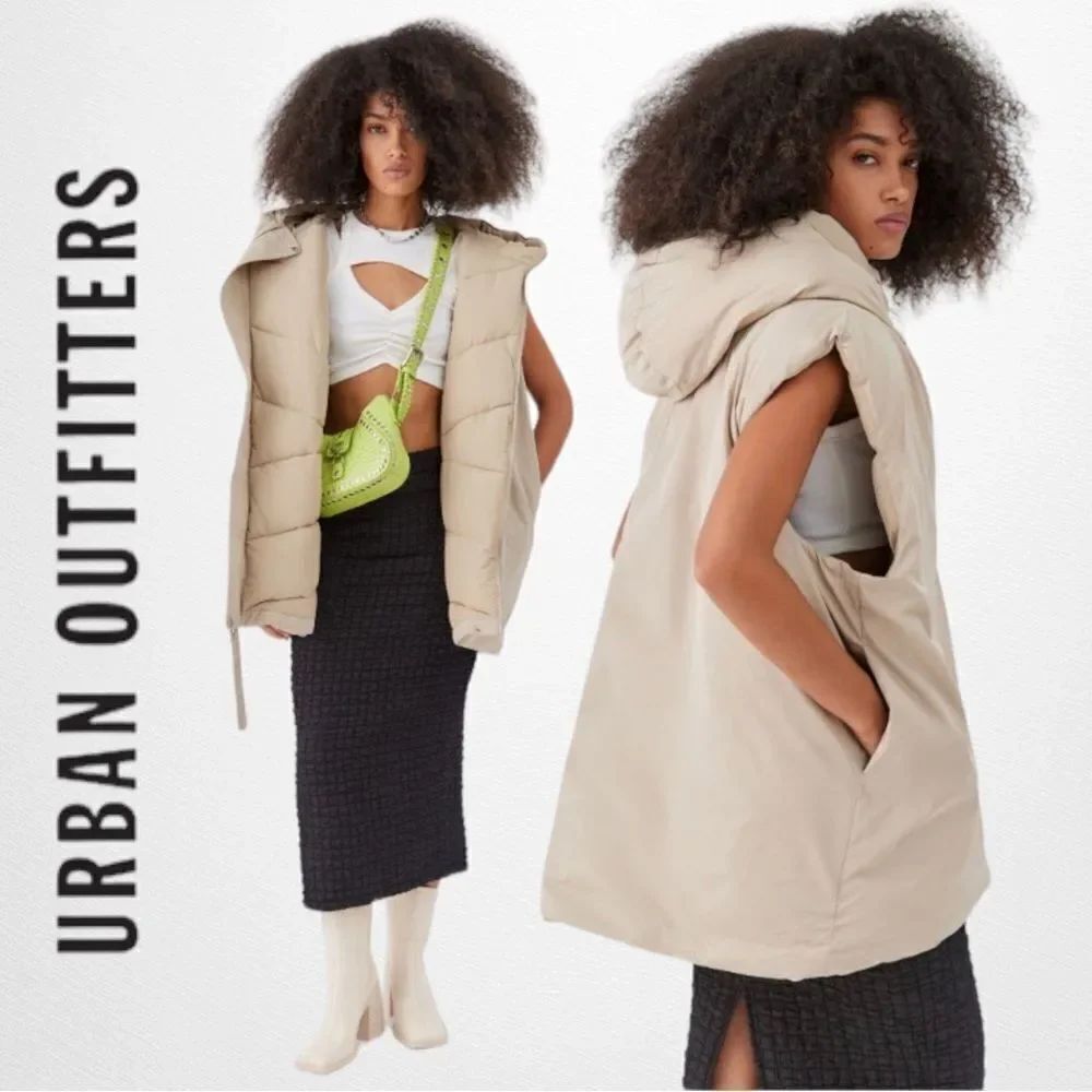 Urban Outfitters UO BDG Recycled Taupe Cocoon Puffer Vest NEW XXL